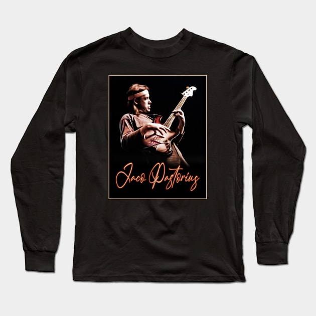 Jaco Pastorius Long Sleeve T-Shirt by Designs That Rock